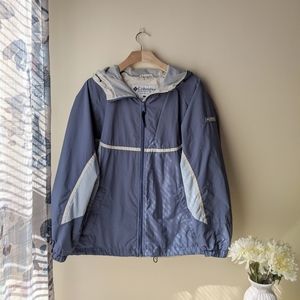 Retro Columbia Blue White Windbreaker Jacket Coat
